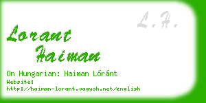 lorant haiman business card